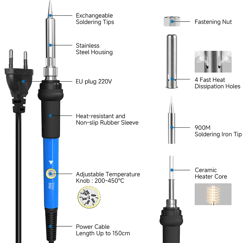 مجموعة أدوات لحام كهربائية قاب - مراجعة Diy Electronics Hobby وسعره