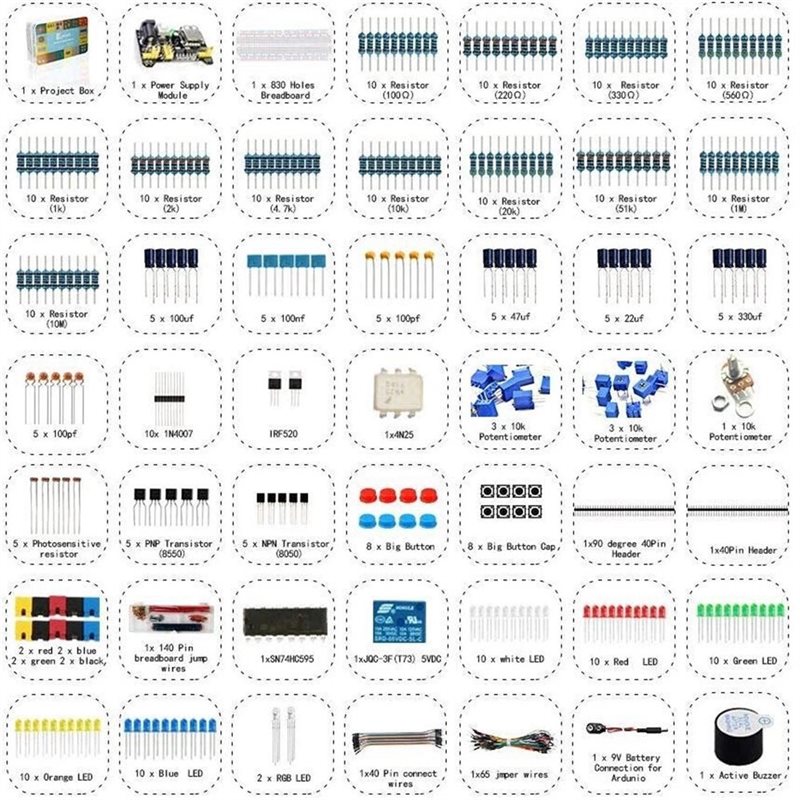 تصميم جديد~ مجموعة مكونات إلكت - مراجعة Diy Electronic Components وسعره