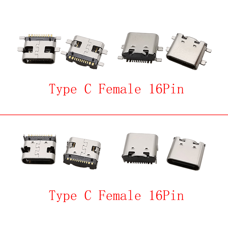 USB نوع C أنثى موصل 16 دبوس ،  - مراجعة Smd Solder Paste وسعره